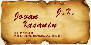 Jovan Kašanin vizit kartica